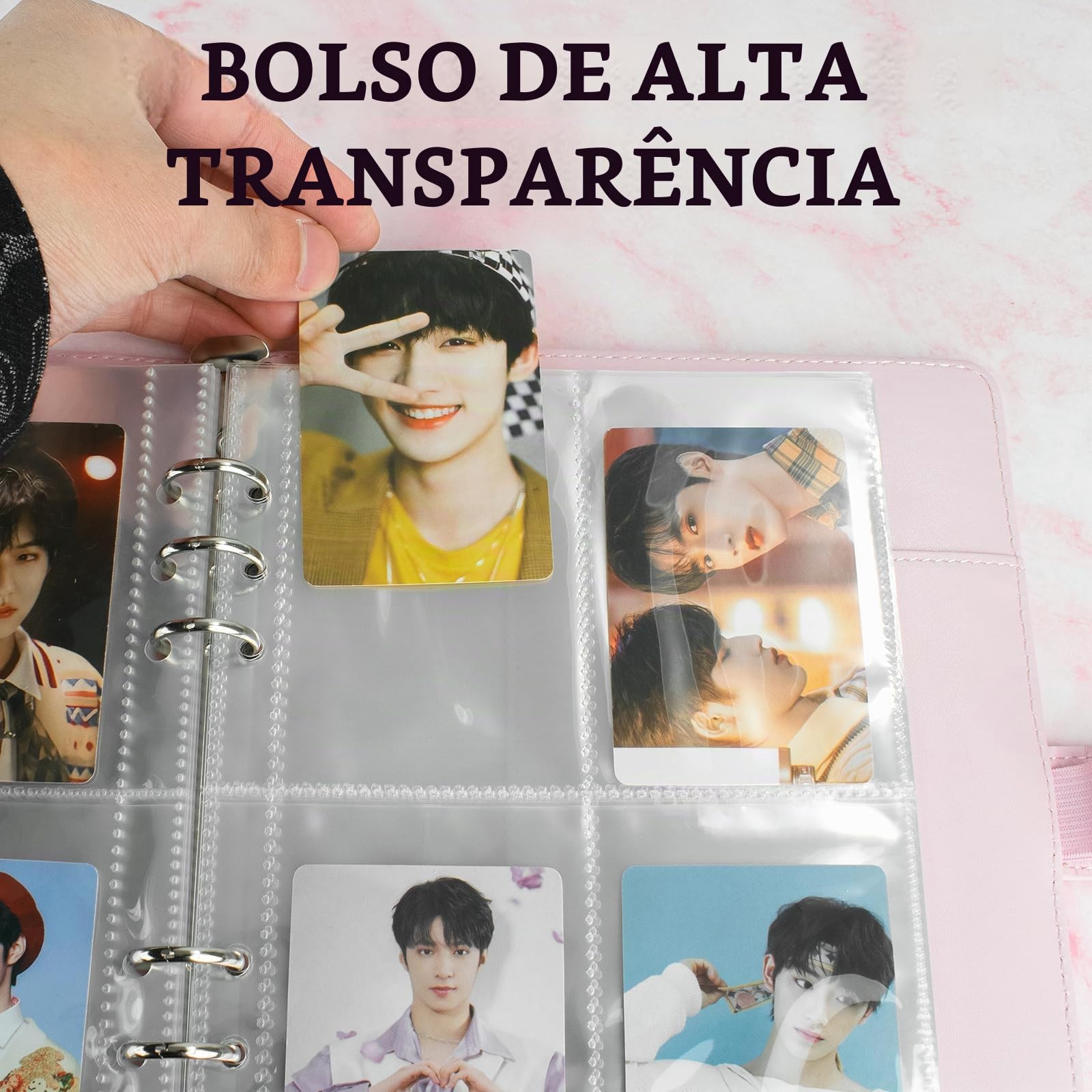 VACONICO Pasta de cartão fotográfico a5 kpop, álbum de 6 argolas